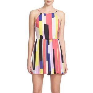 1. State Pleated Geometric Romper